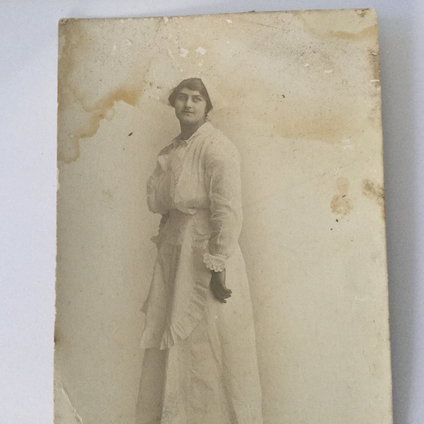 Postcard - Nurse - early 20th century black and white postcard - unused - women in uniform, lady, photo