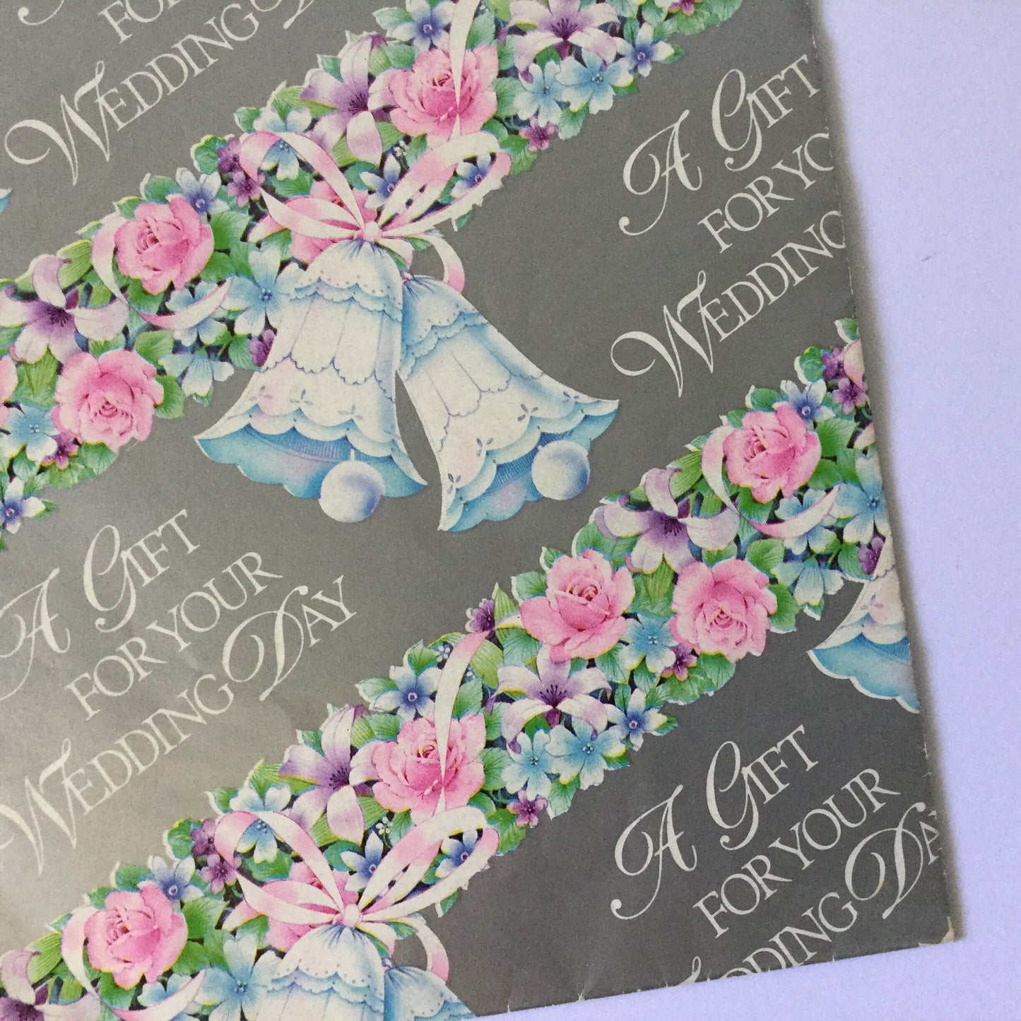 Vintage Wedding Day wrapping paper - A Gift for your Wedding Day - unused gift wrap