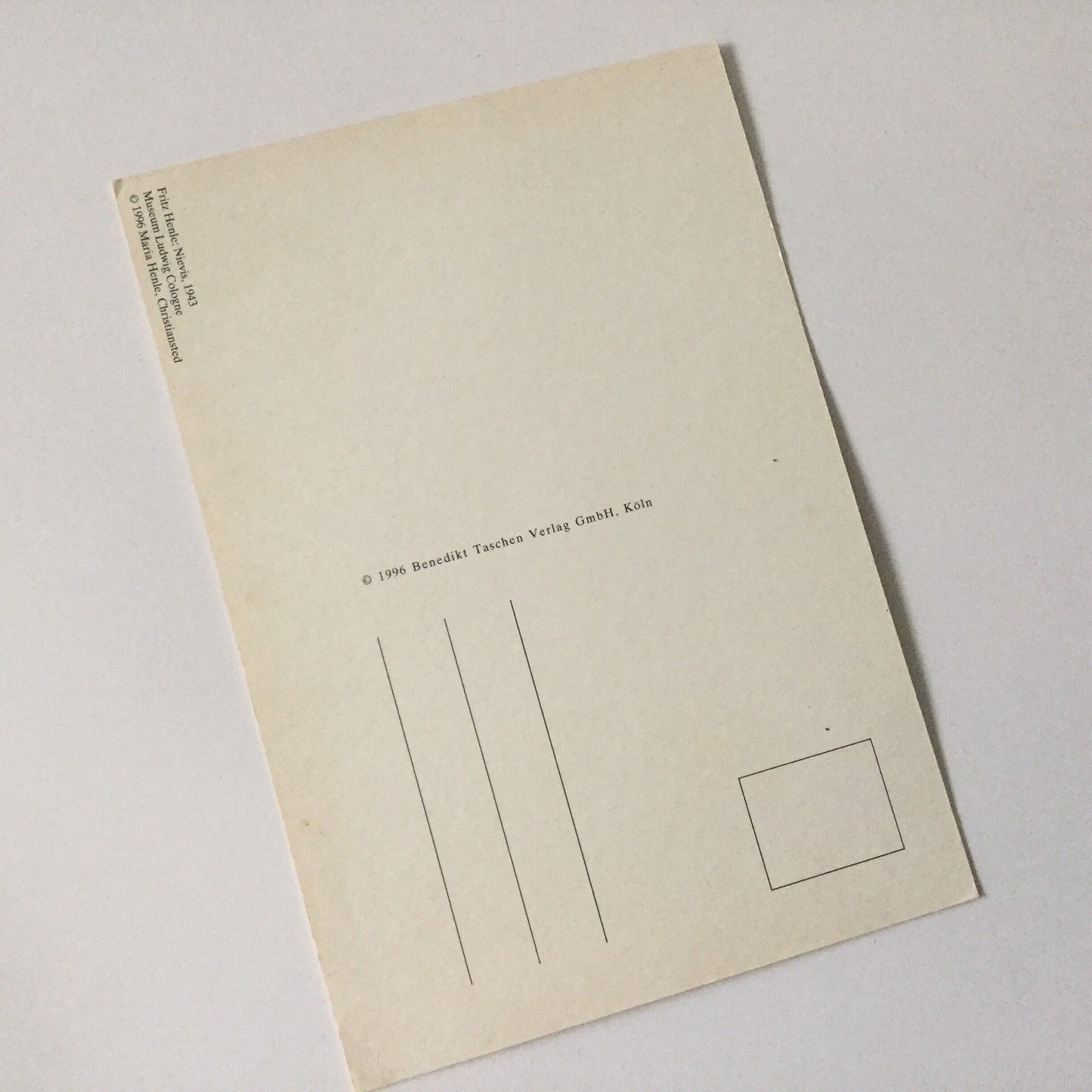 Postcard - Nievis by Fritz Henle - black and white photo reproduction - art, early photography, 1943