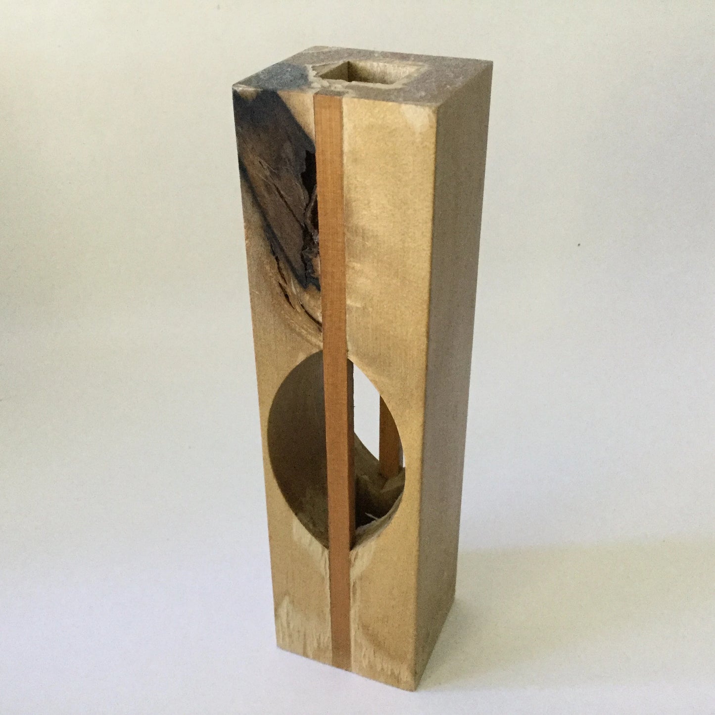 Wooden Tasmanian candle holder - hand carved natural wood candle stand or branch, dried flower holder - Australiana - 70s or 80s