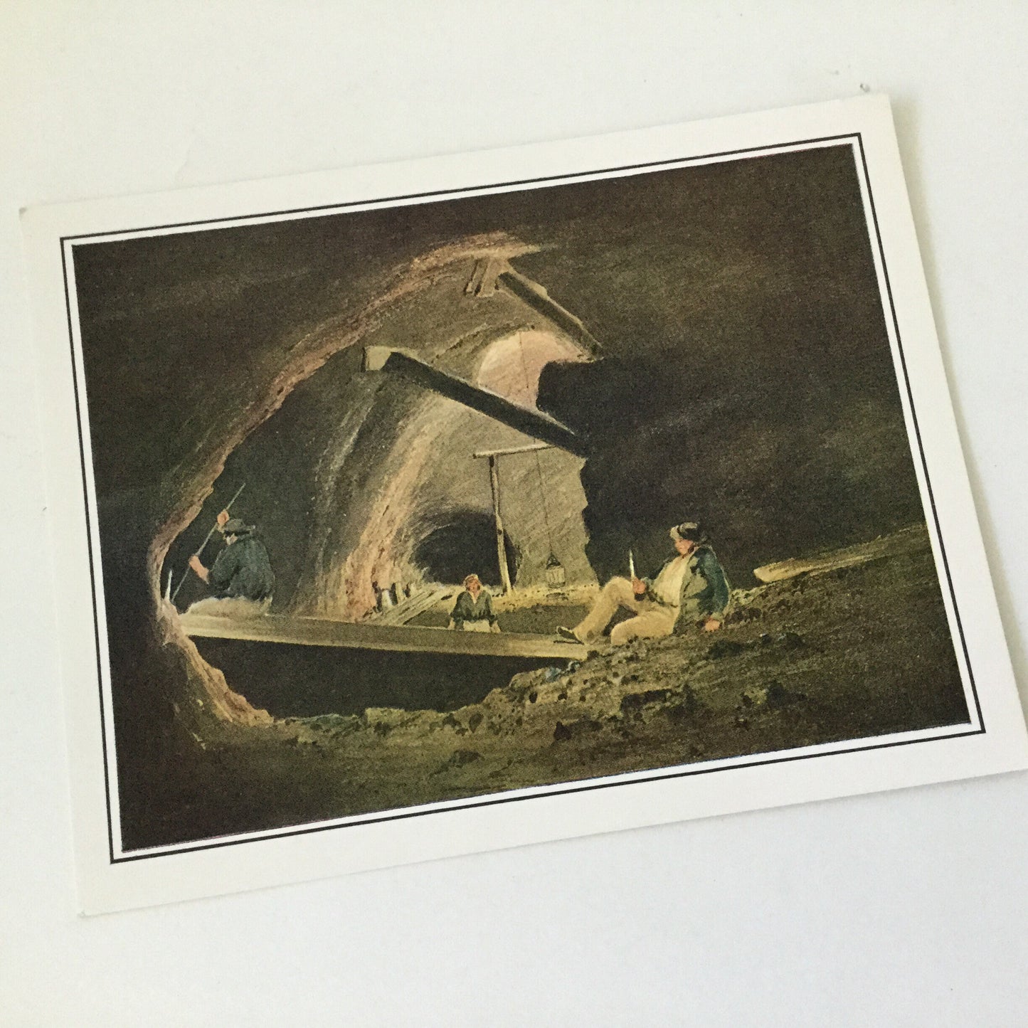 Art Postcard - Penney's Stopes, Burra Burra Mine - S. T Gill - unused postcard - Australian art, history, reproduction