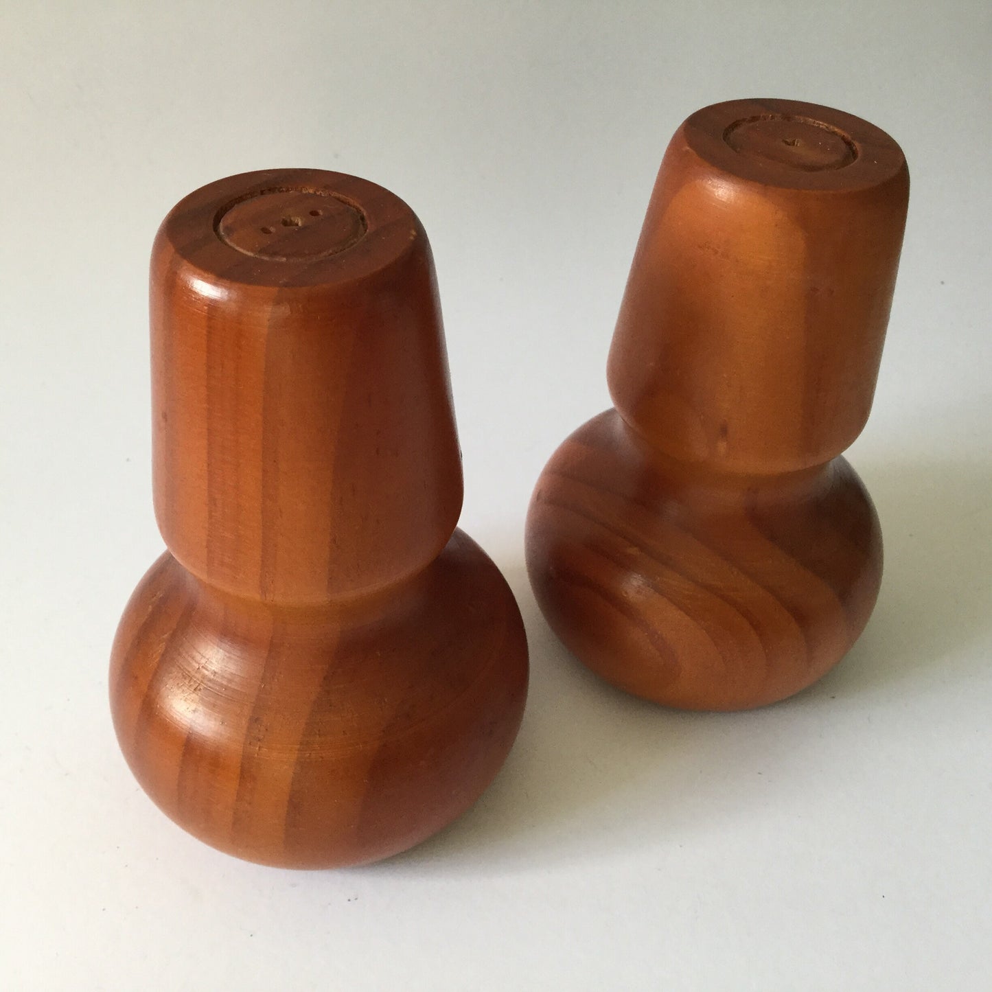 Hand turned salt and pepper shakers - mid century style, scandi look - table wear, kitchenalia, wood craft