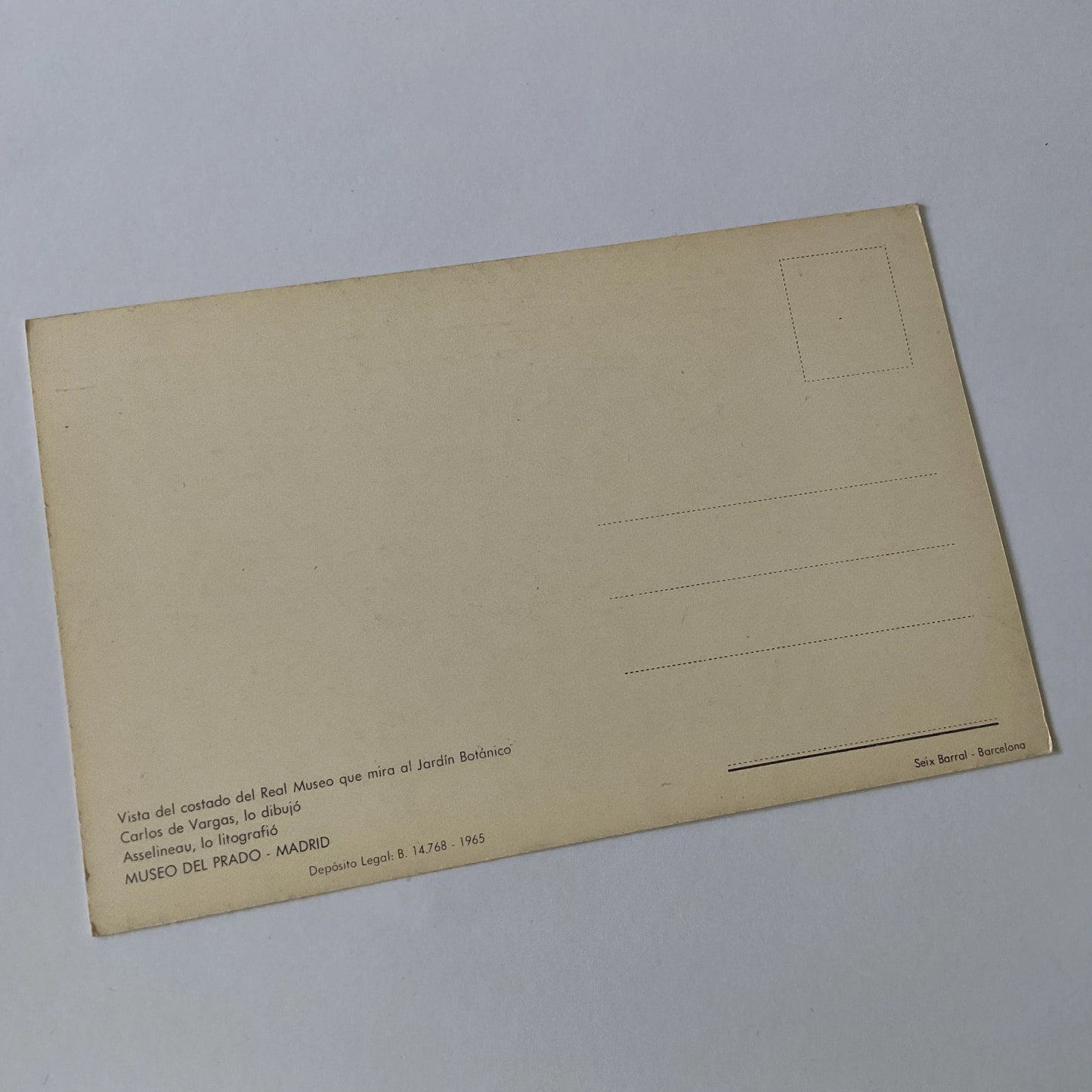 Postcard - Real Museo Jardin Botanica, Prado Madrid - black and white vintage postcard - art, museums