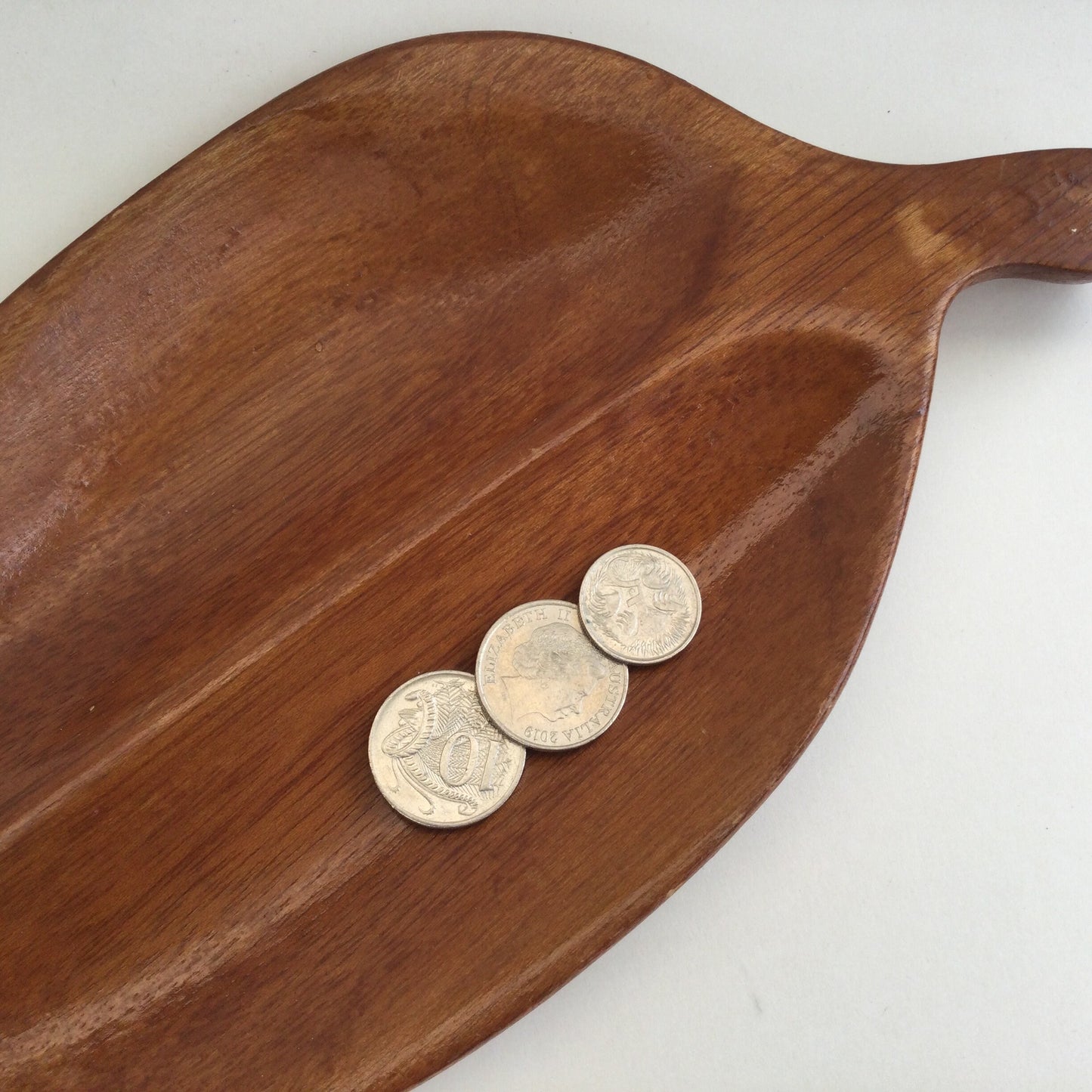 Small wooden leaf shaped dish - carved small dish - tropical theme, parties, entertaining, tiki, trinket dish, ring holder, nut bowl