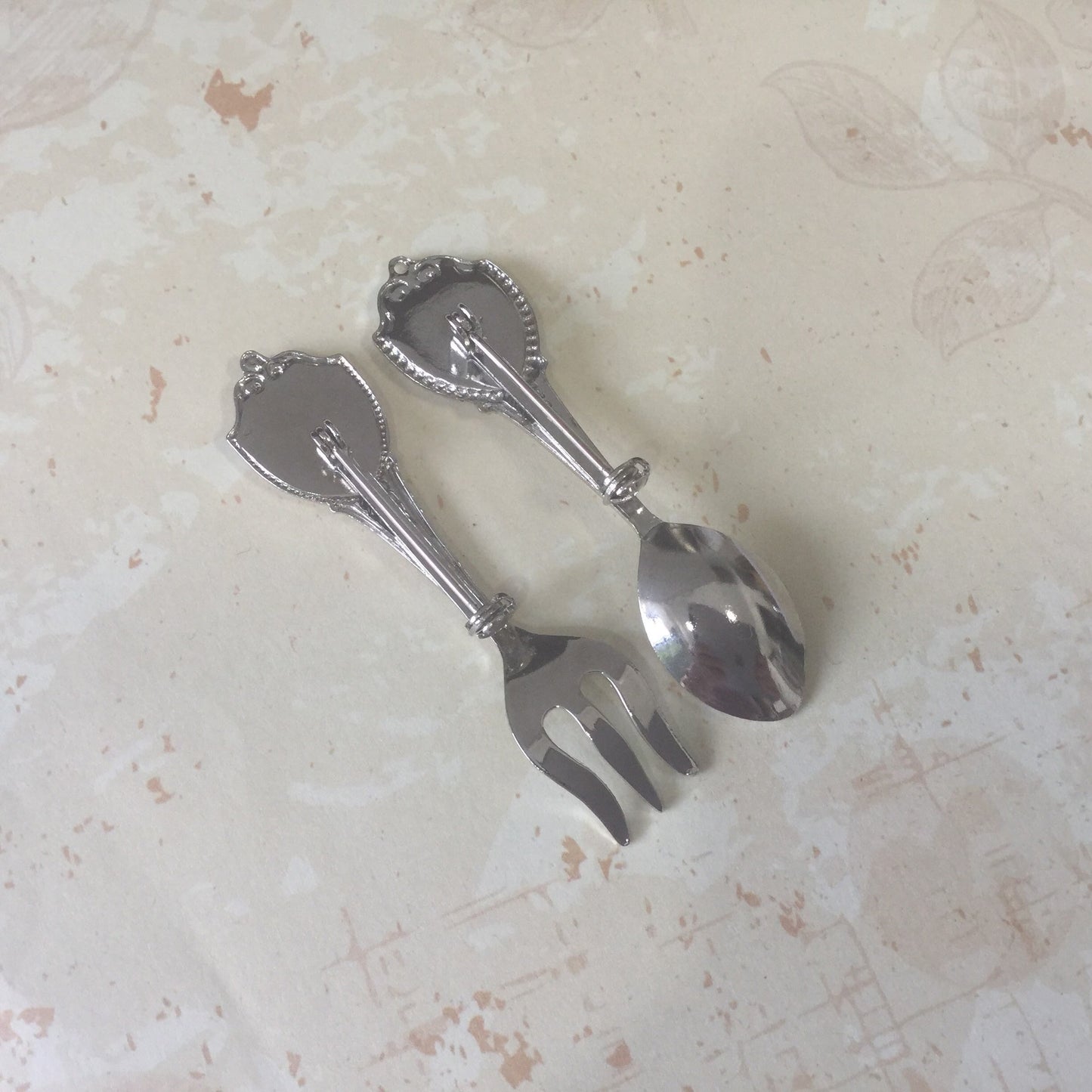 British Columbia - small souvenir spoon and fork brooches - plated collectible spoon, travel souvenir, Canada