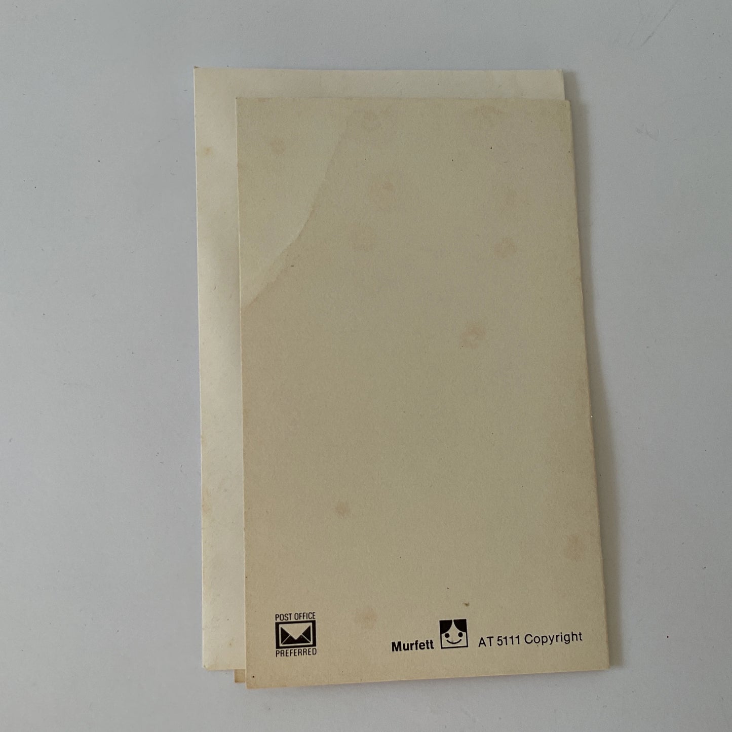 Vintage thank you card - original unused 1970's small greeting card with flower bouquet, envelope