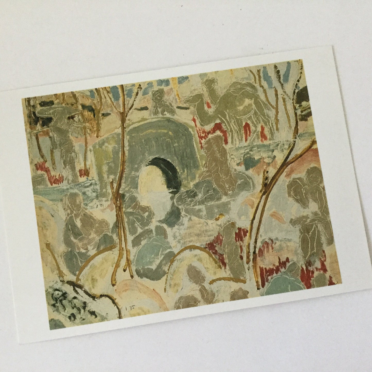 Art Postcard - Bridge in Peking - Ian Fairweather - unused postcard - Australian art, 1950s, reproduction