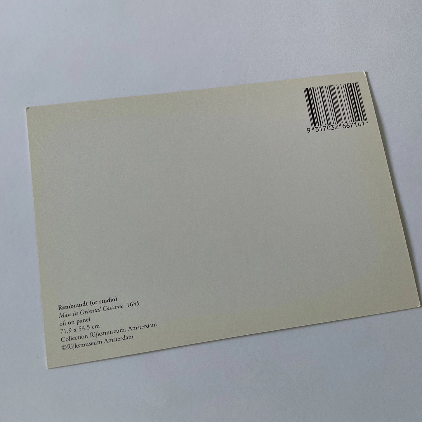 Art Postcard - Rembrandt Man in Oriental Costume - art postcard - painting, Dutch painters, unused postcard