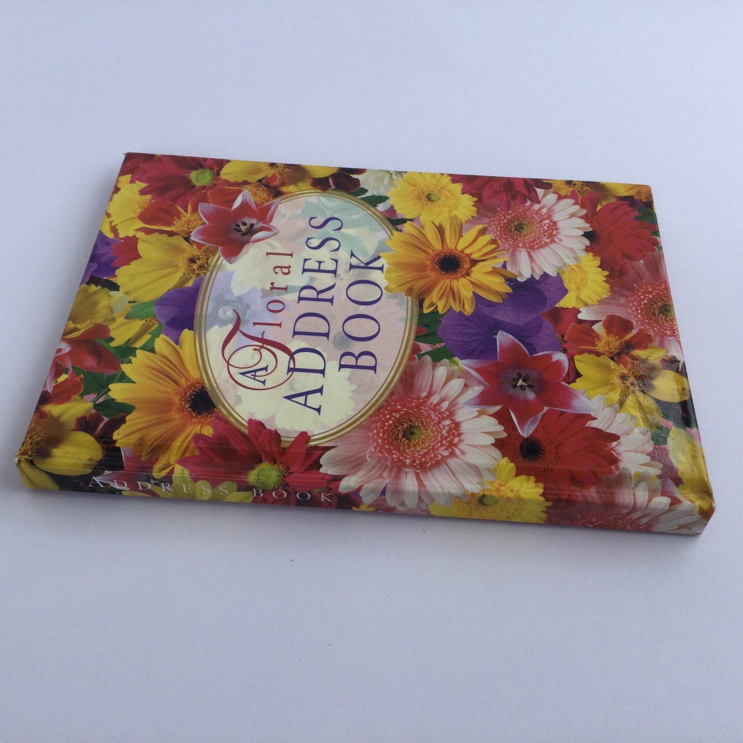 Floral theme telephone and address book - compact hardback address book with indexed pages, unused, contacts, friends family details