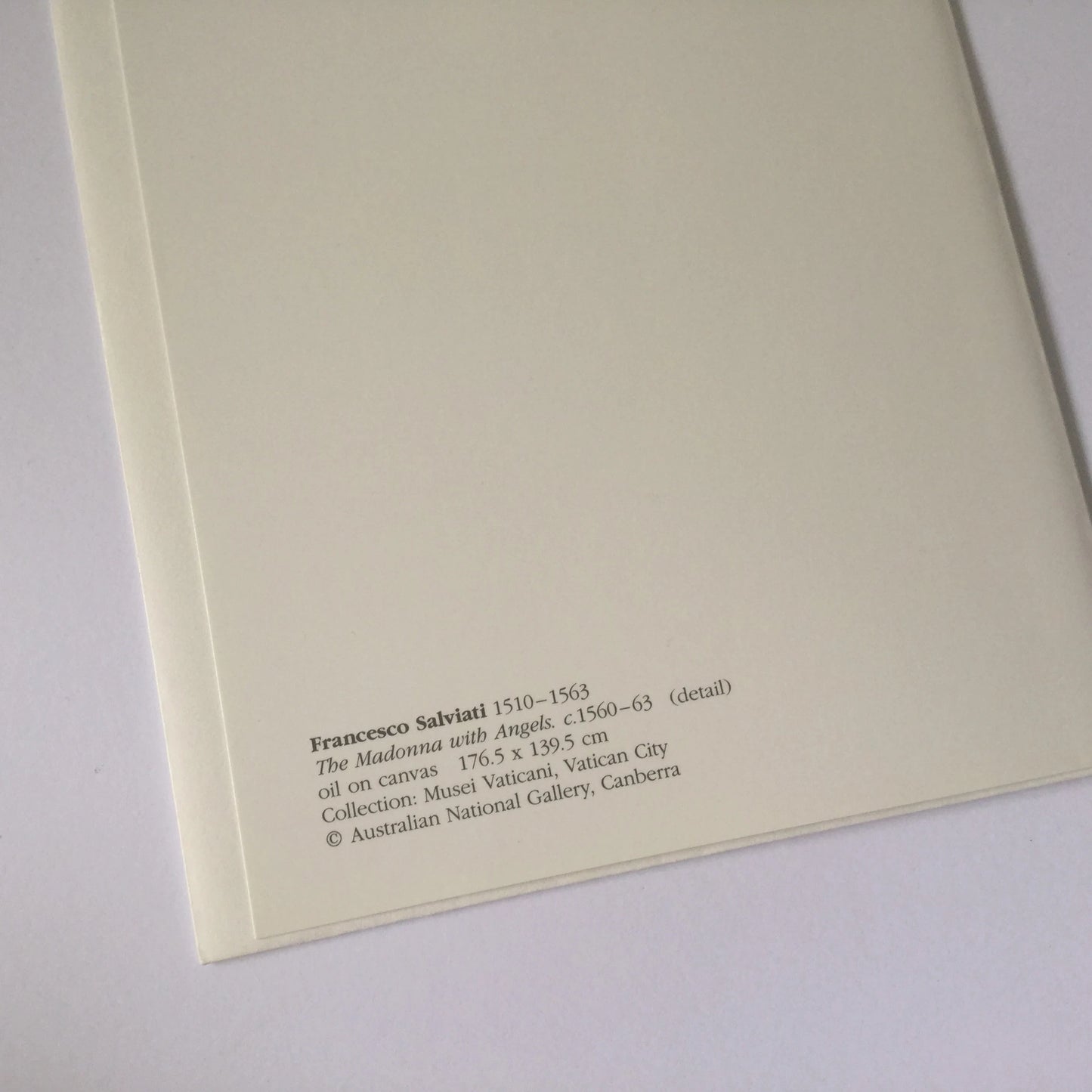 Blank Art greeting card - Francesco Salviati - The Madonna with Angels - gallery card from Australian National Gallery