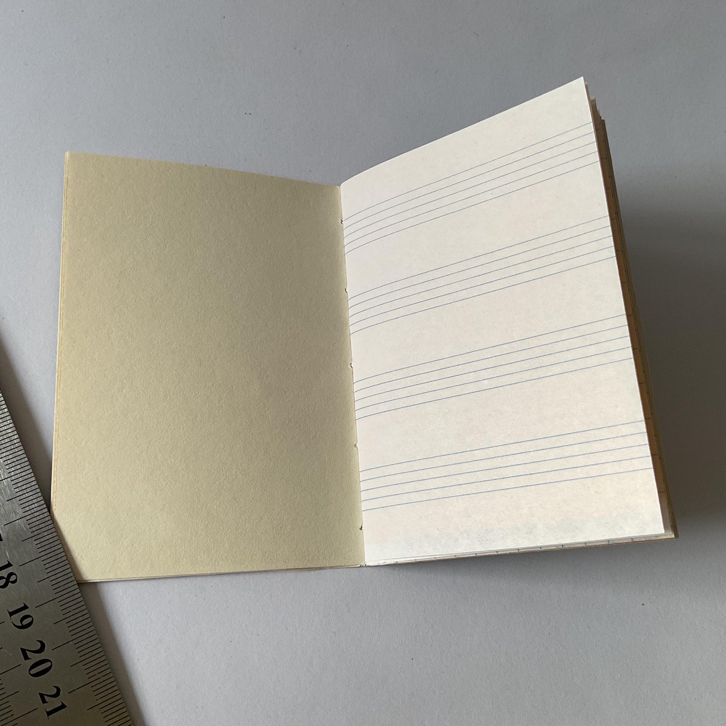 Handmade blank mini journal - Vespa 100 - 40 mixed pages inside a vintage postcard