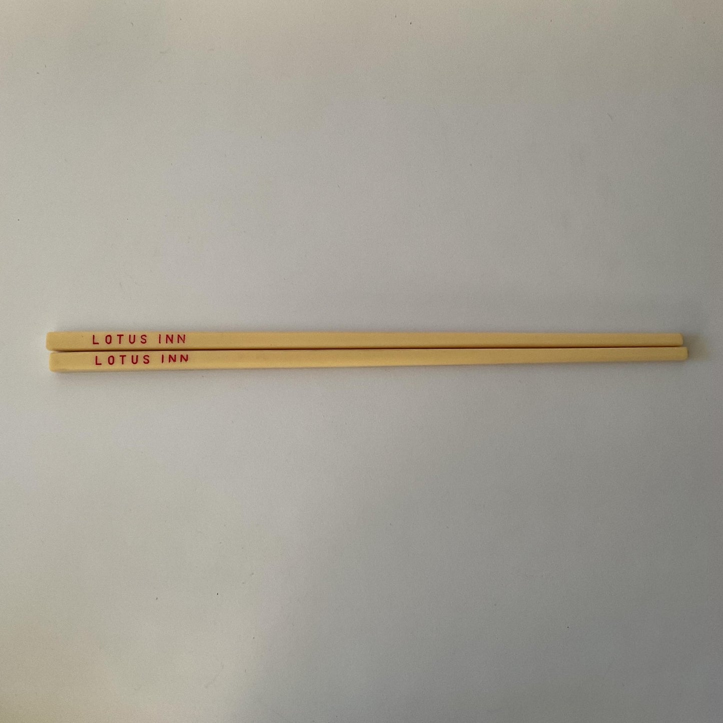 Lotus Inn - pair of vintage Chinese Restaurant chopsticks - retro dining, Asian, China, food history, classic dining implements