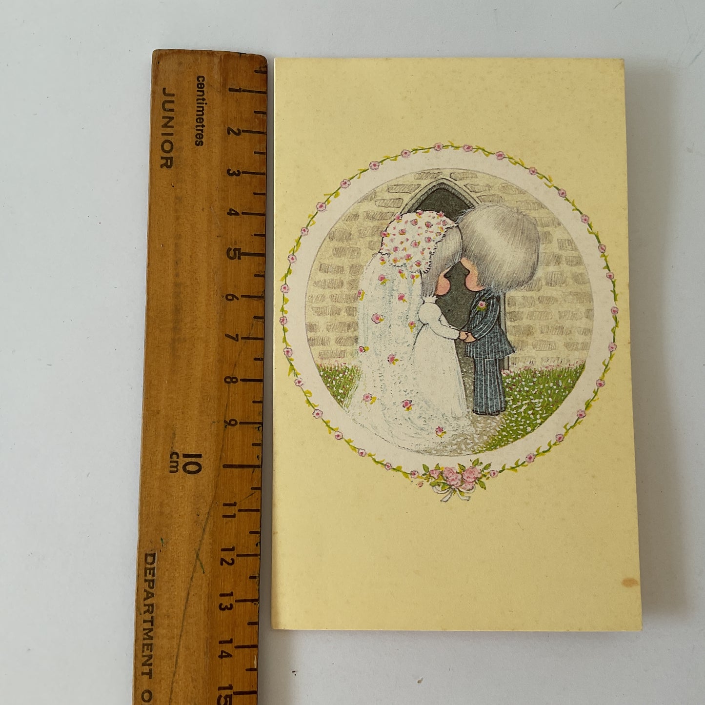 Wedding regret acceptance vintage greeting card, with envelope