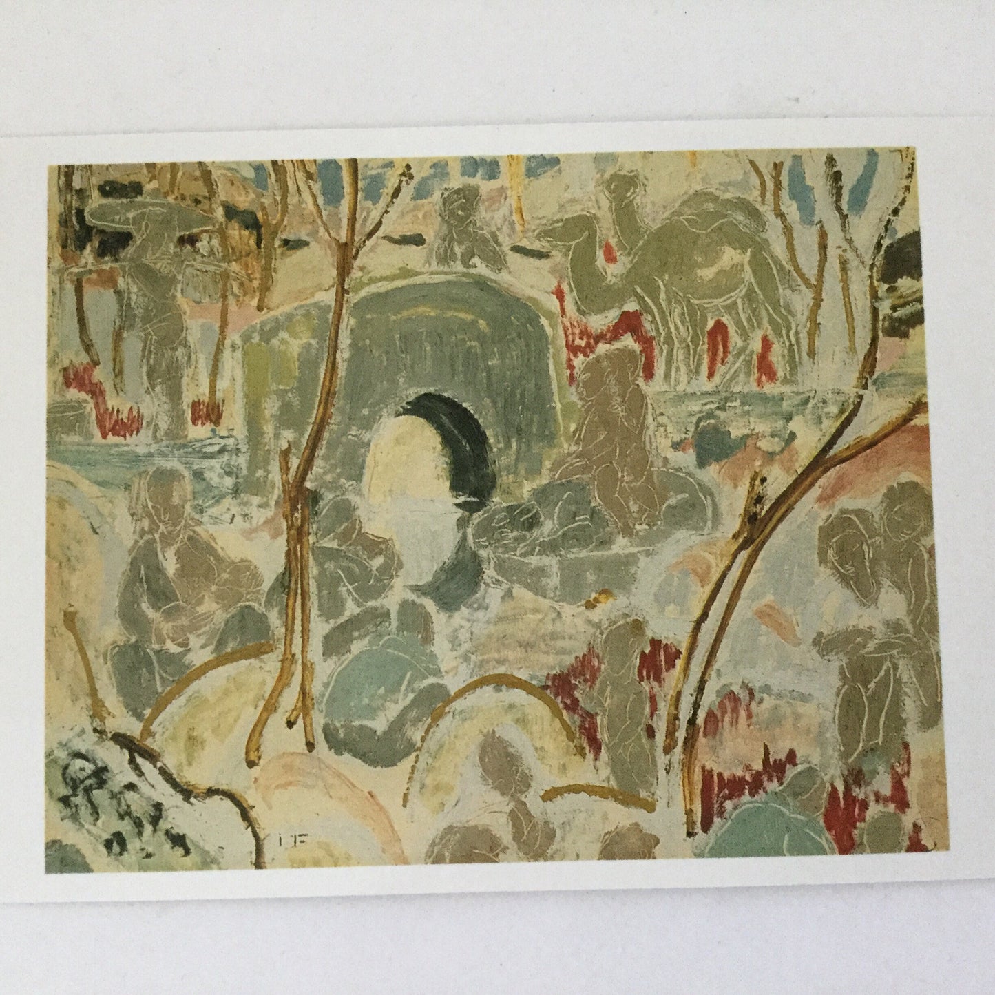 Art Postcard - Bridge in Peking - Ian Fairweather - unused postcard - Australian art, 1950s, reproduction