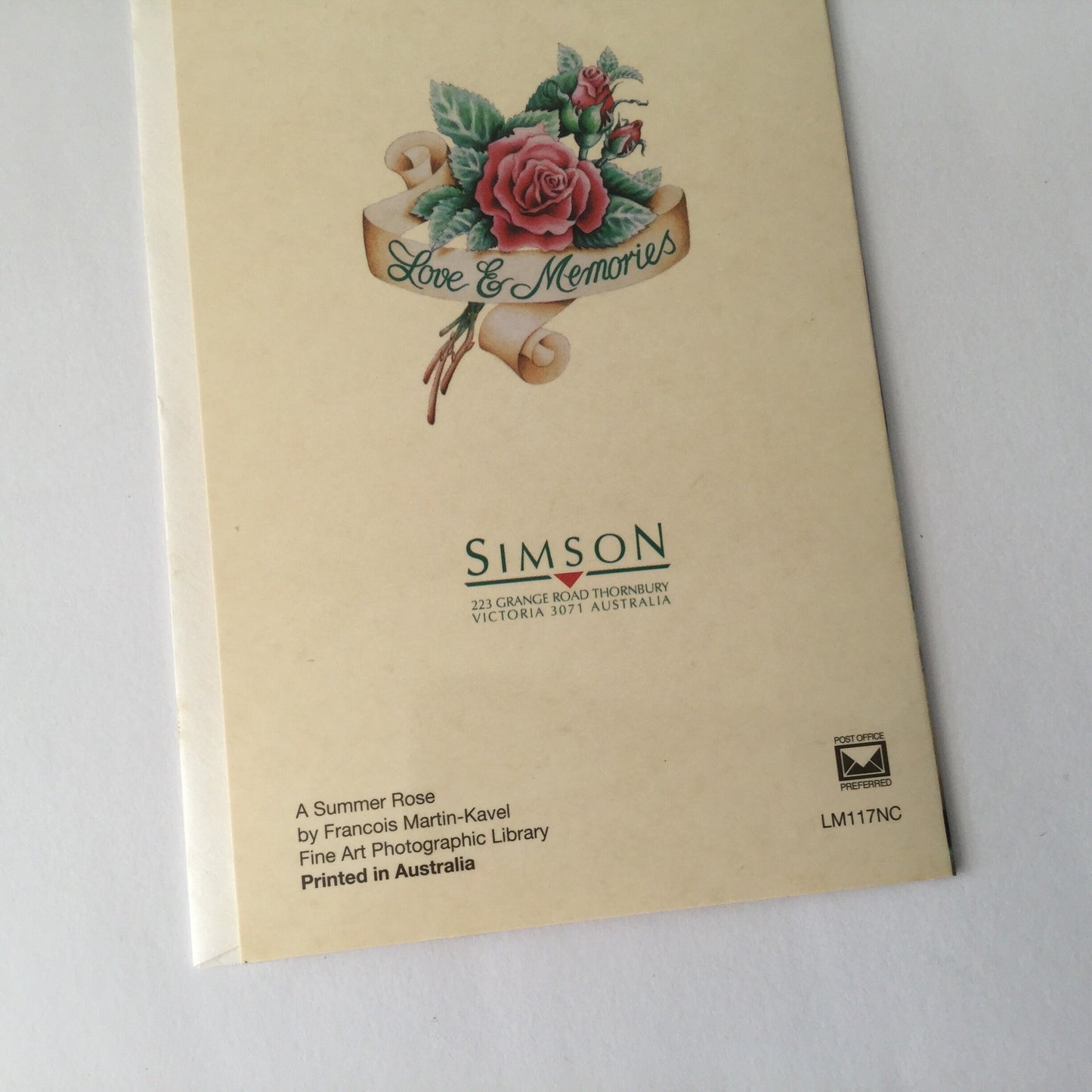 A Summer Rose - Blank Art greeting card - reproduction art card by Francois Martin-Kavel