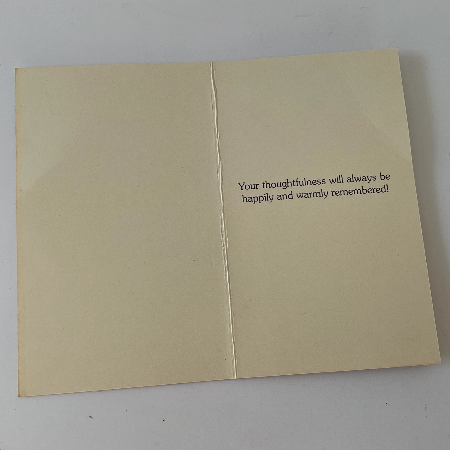 Vintage thank you card - original unused 1970's small greeting card with flower bouquet, envelope