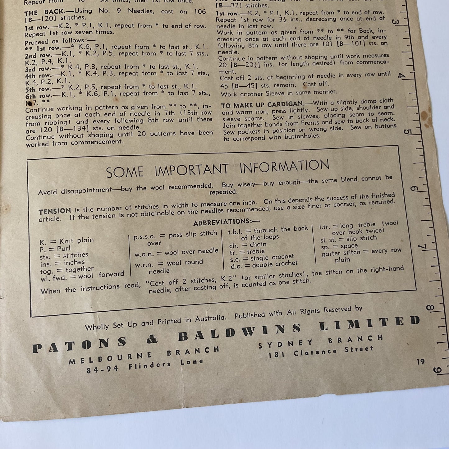 Patons Knitting Book No. 178 for men's jumpers, cardigans, vest - 1940's knitting pattern booklet