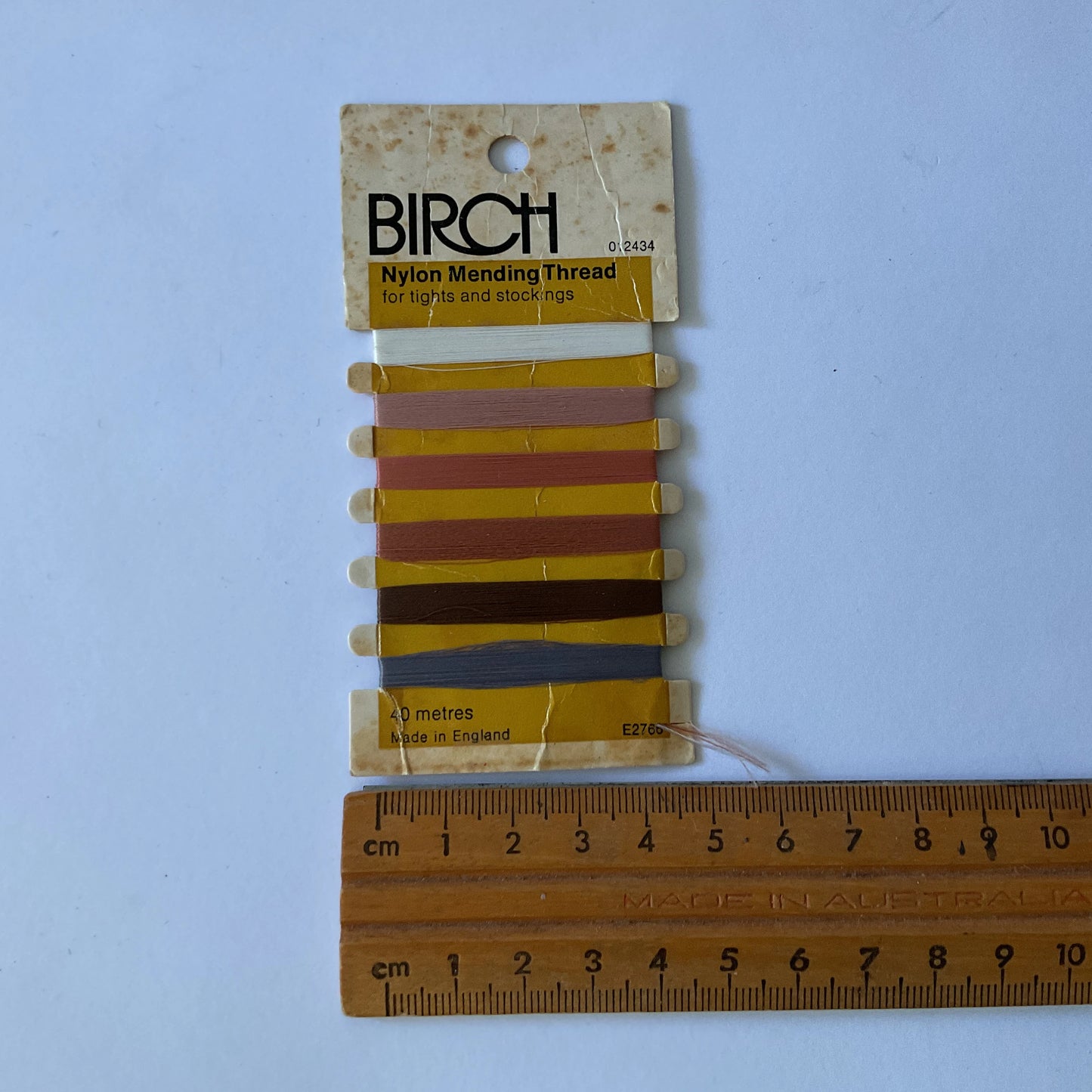 Vintage Birch Nylon darning thread for mending tights and stockings, repair your clothes, visible mending, mindful sewing