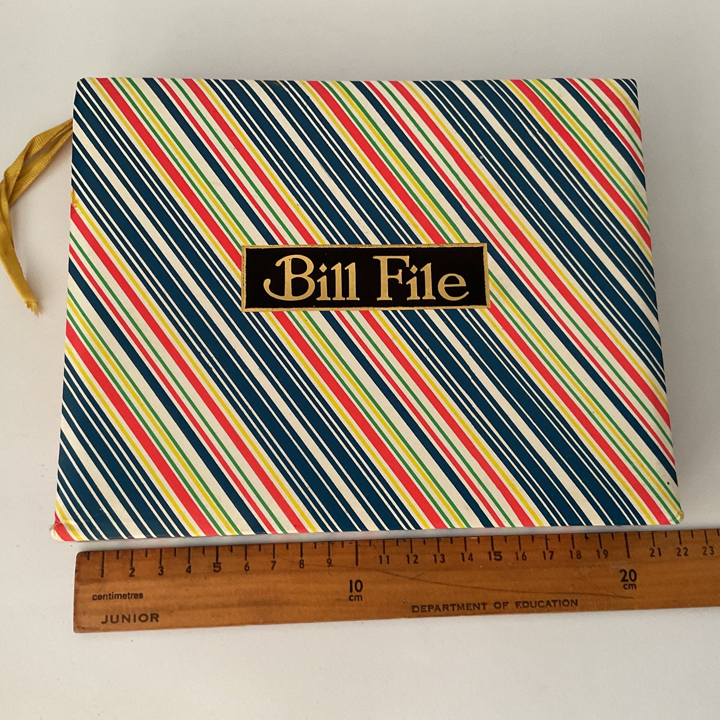 1970's vinyl covered Bill organiser and folder- original folder style binder notepad, manage bills, cash stuffing