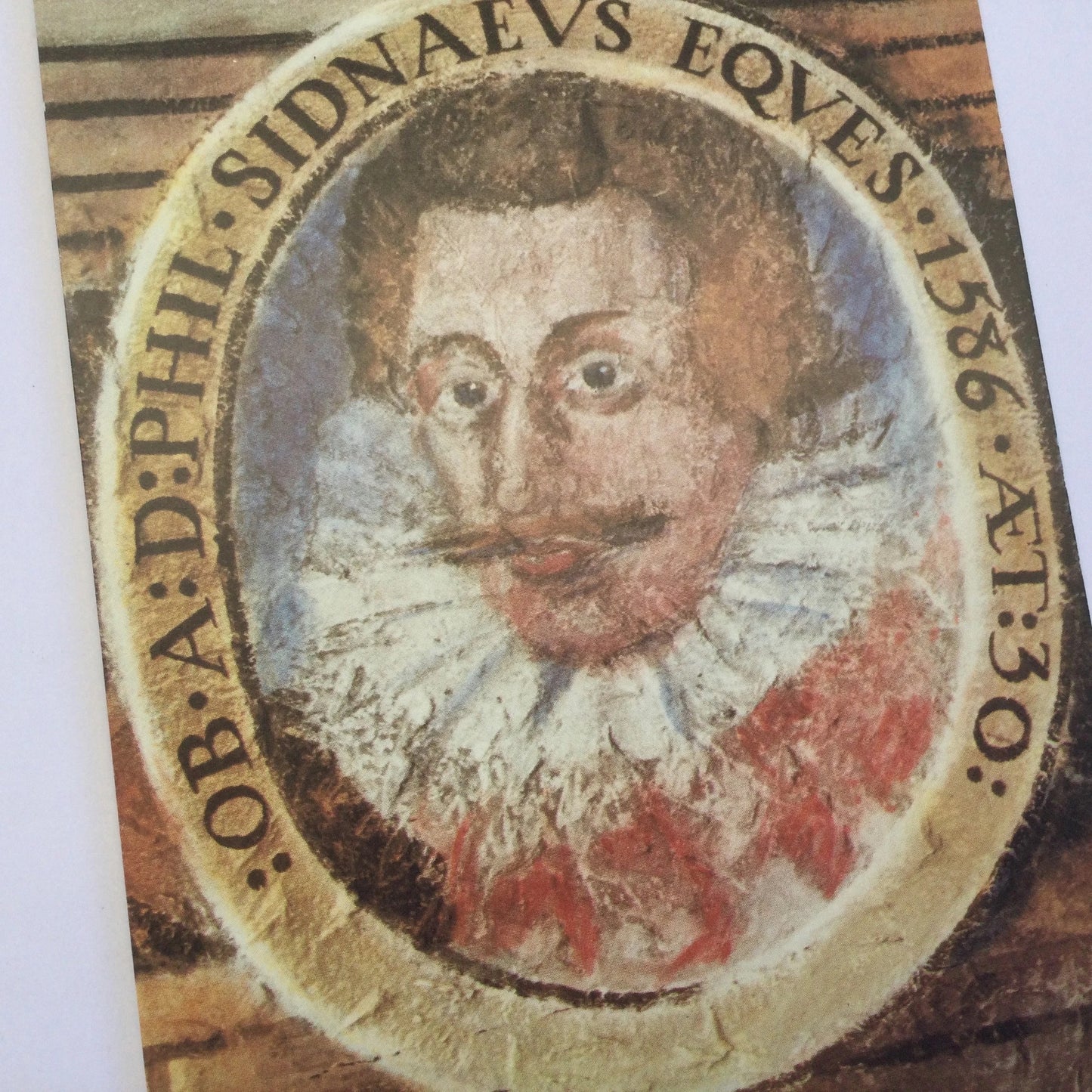 Art Postcard - Sir Philip Sidney, soldier and poet, Old Bodleian Library - painting, classic painting, unused postcard