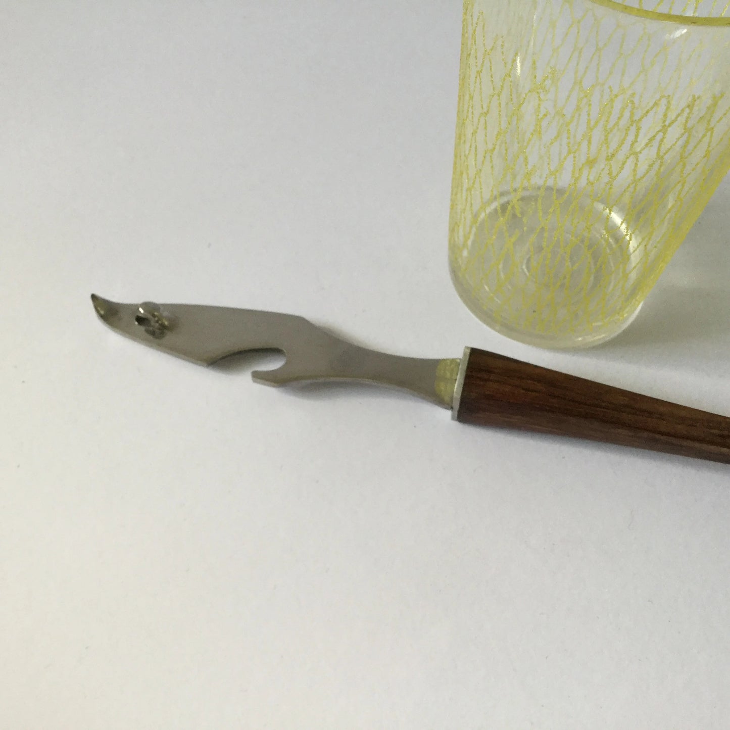 Japanese wooden handle bottle opener - bar accessory, mid century, drinking, stylish, made in Japan