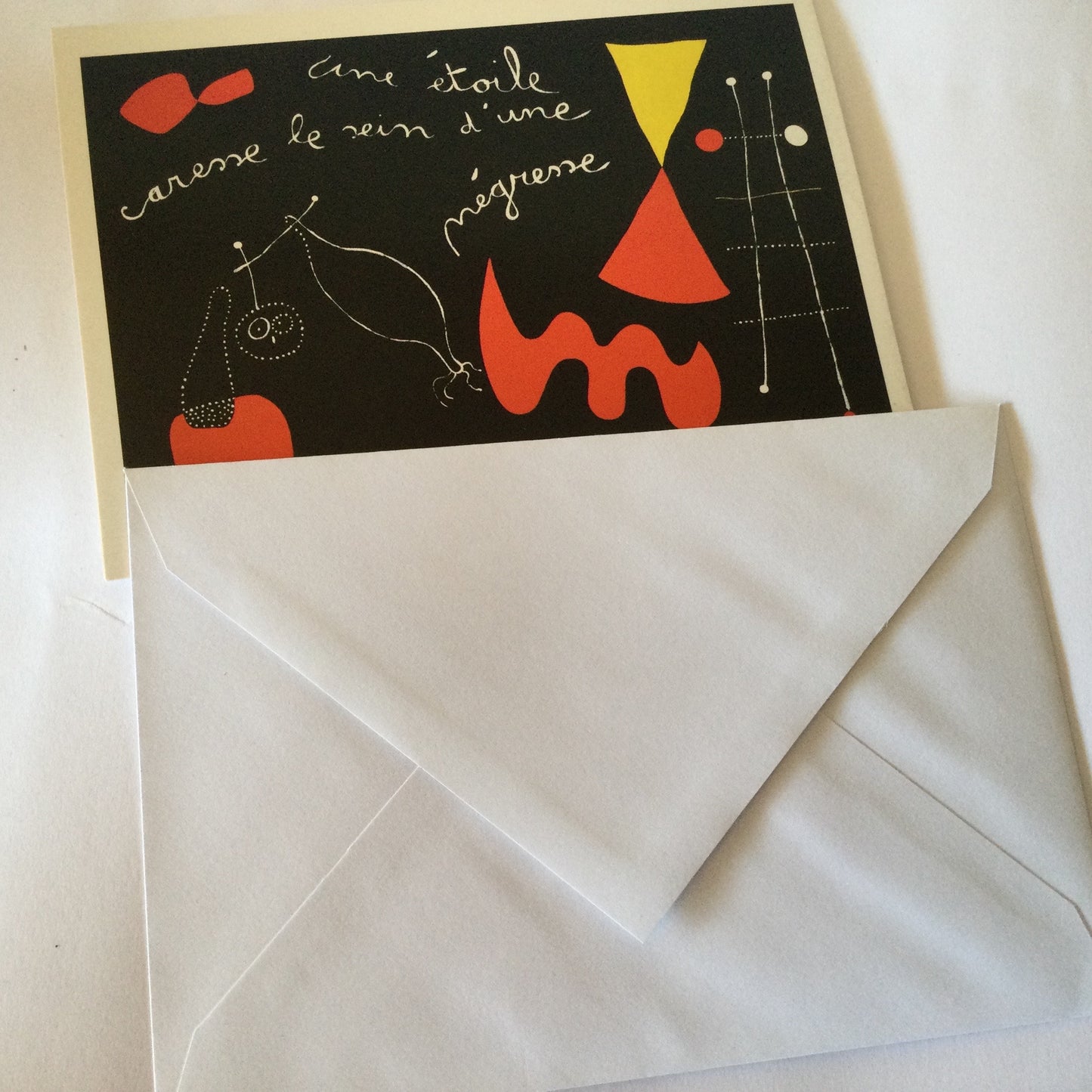 Miro - A Star Caresses 1938 blank greeting card with envelope - French painter reproduction art card