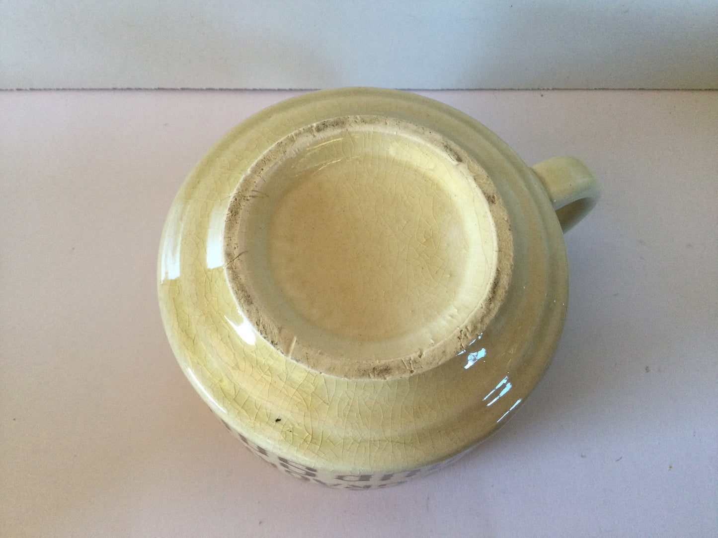 2 Large stoneware soup and crackers mugs in cream and brown, 1970's classic style