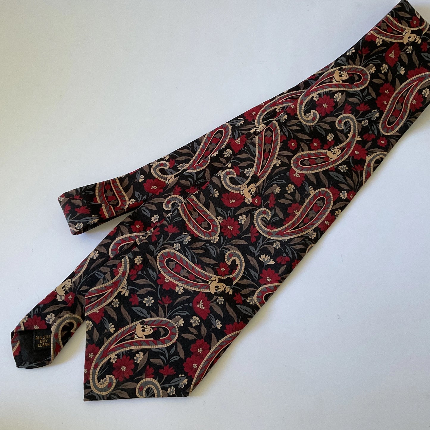 Mickey Mouse and paisley design preloved necktie by Disney Originals - tie, office wear, crazy tie, gift, vintage menswear