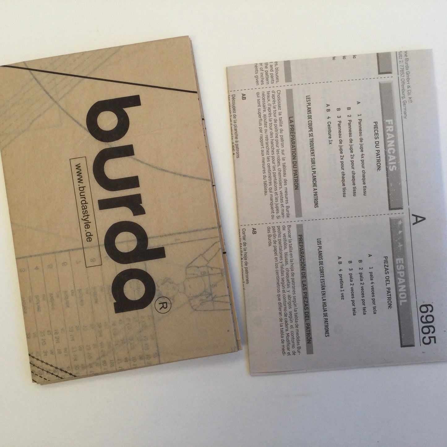 Burda Very easy maxi skirts in contrast fabrics Size 36 - 46 Euro - Unused, uncut and factory folded sewing pattern