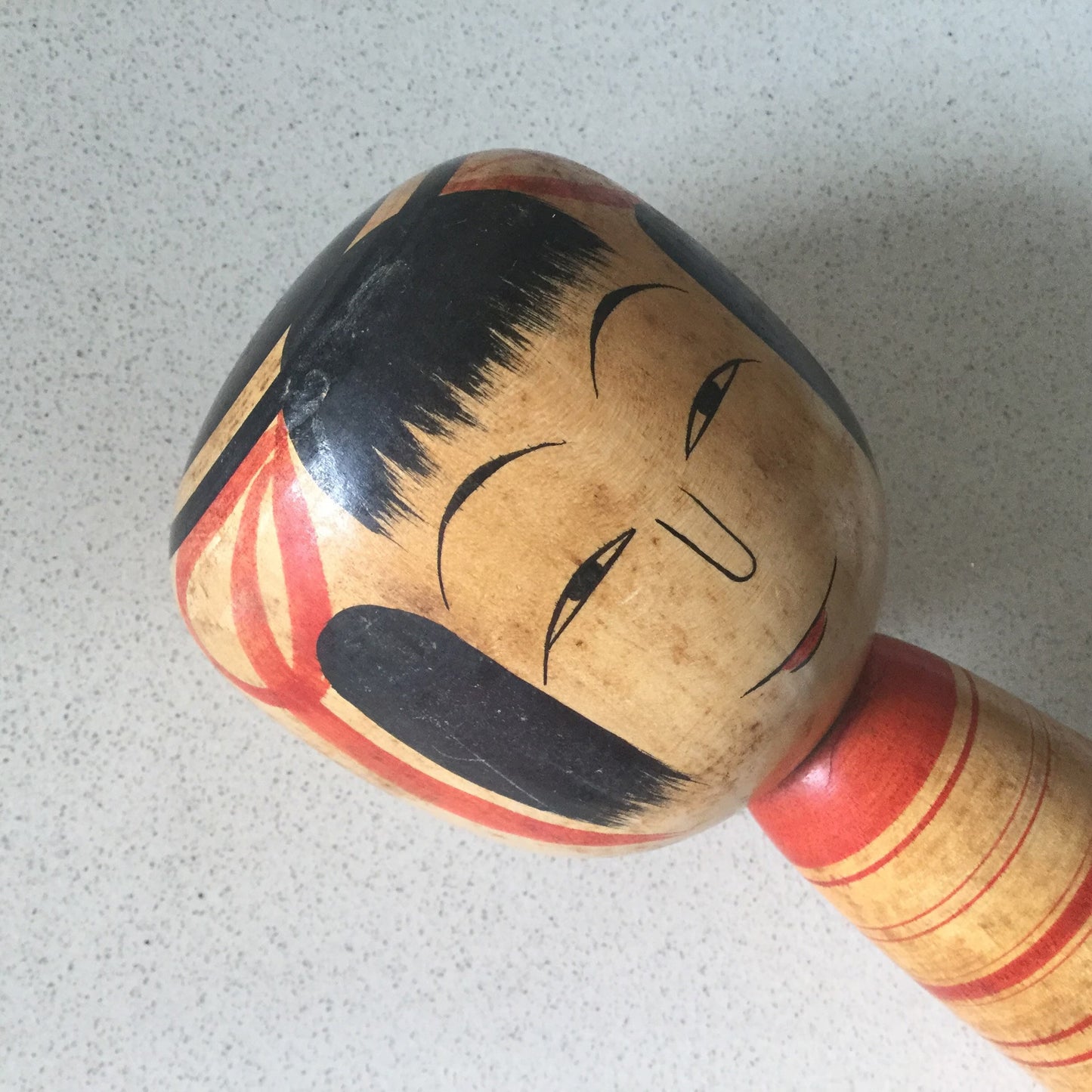 Two large Japanese Kokeshi dolls - traditional designs, signed on bottom, Japan, home decor, Togatta style