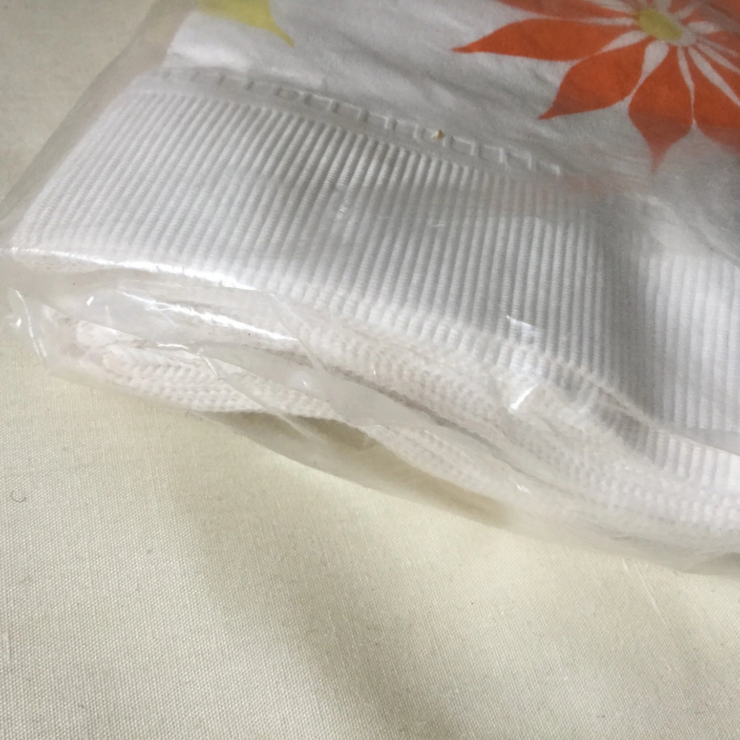 1960's groovy paper guest towels or napkins - 12 thick paper with bright orange and yellow flowers