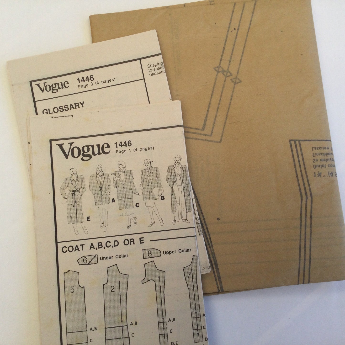 Vintage 80s Vogue Basic Design - Belted trench, long coat - Uncut and complete original sewing pattern