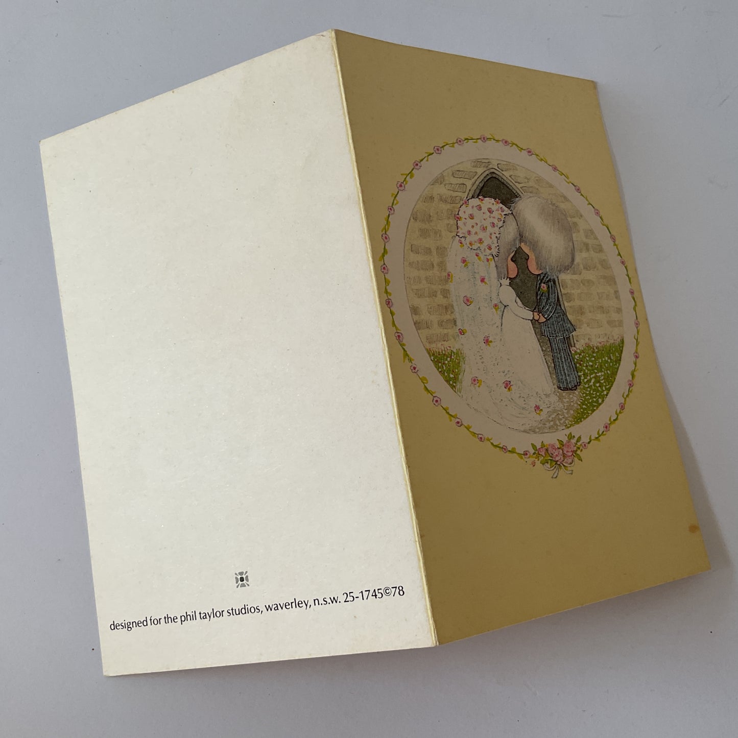 Wedding regret acceptance vintage greeting card, with envelope