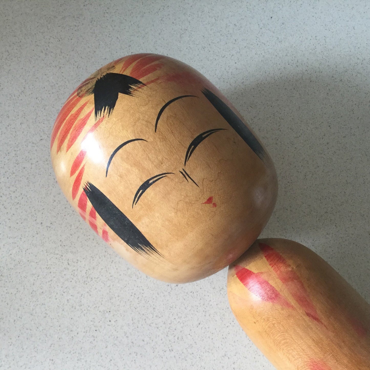 Two large Japanese Kokeshi dolls - traditional designs, signed on bottom, Japan, home decor, Togatta style